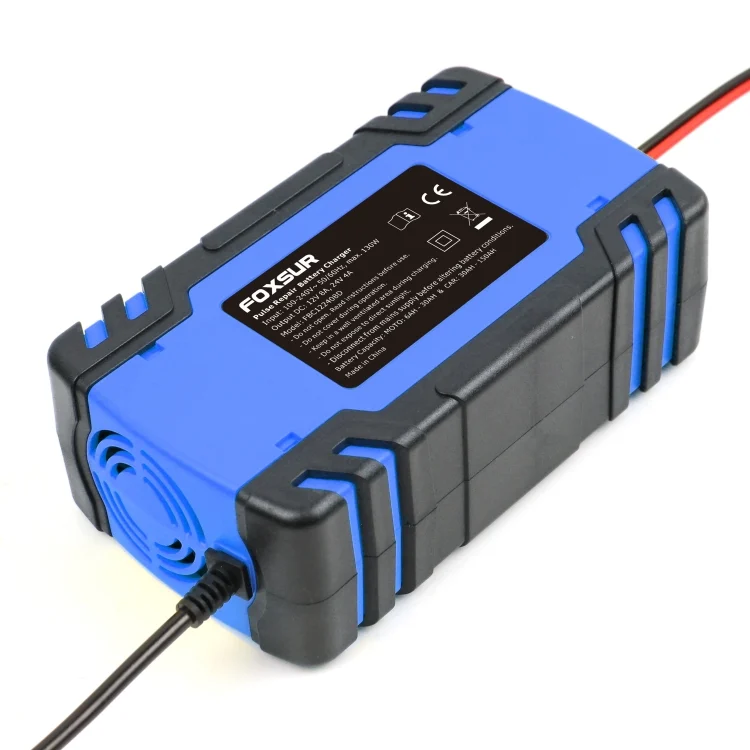 MOTA00821_2.webp FOXSUR 12V-24V Car Motorcycle Truck Repair Battery Charger AGM Charger, EU Plug (Blue) - Image 3