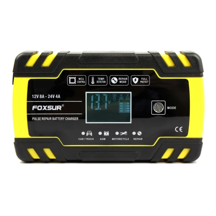 MOTA0082A_1.webp FOXSUR 12V-24V Car Motorcycle Truck Repair Battery Charger AGM Charger, EU Plug - Image 2