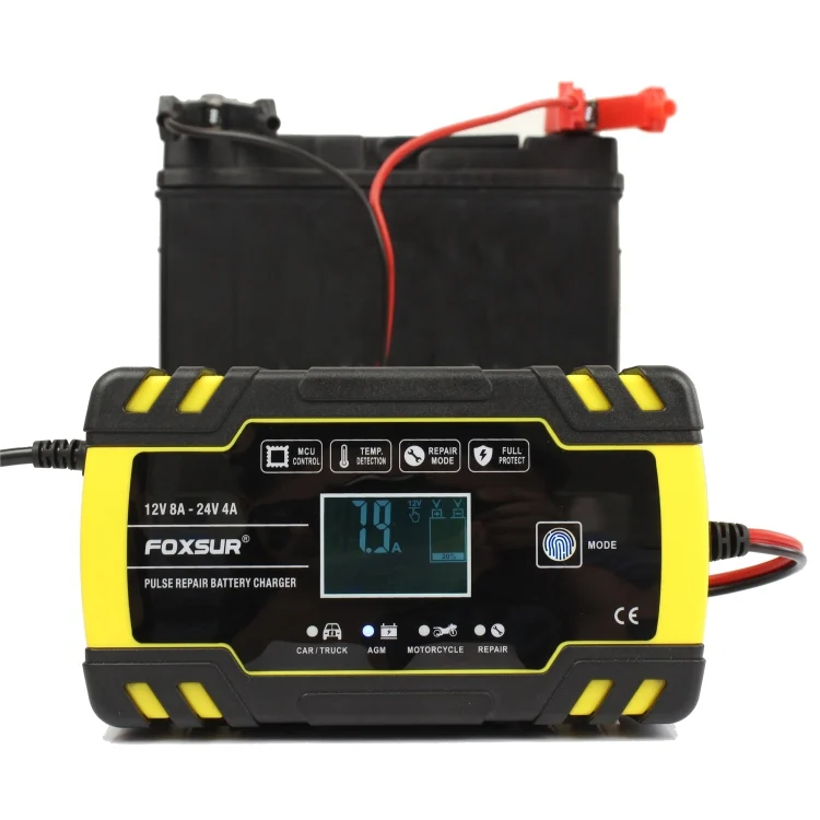 MOTA0082A_3.webp FOXSUR 12V-24V Car Motorcycle Truck Repair Battery Charger AGM Charger, EU Plug - Image 4