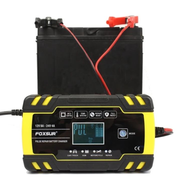 MOTA0082A_6.webp FOXSUR 12V-24V Car Motorcycle Truck Repair Battery Charger AGM Charger, EU Plug - Image 7
