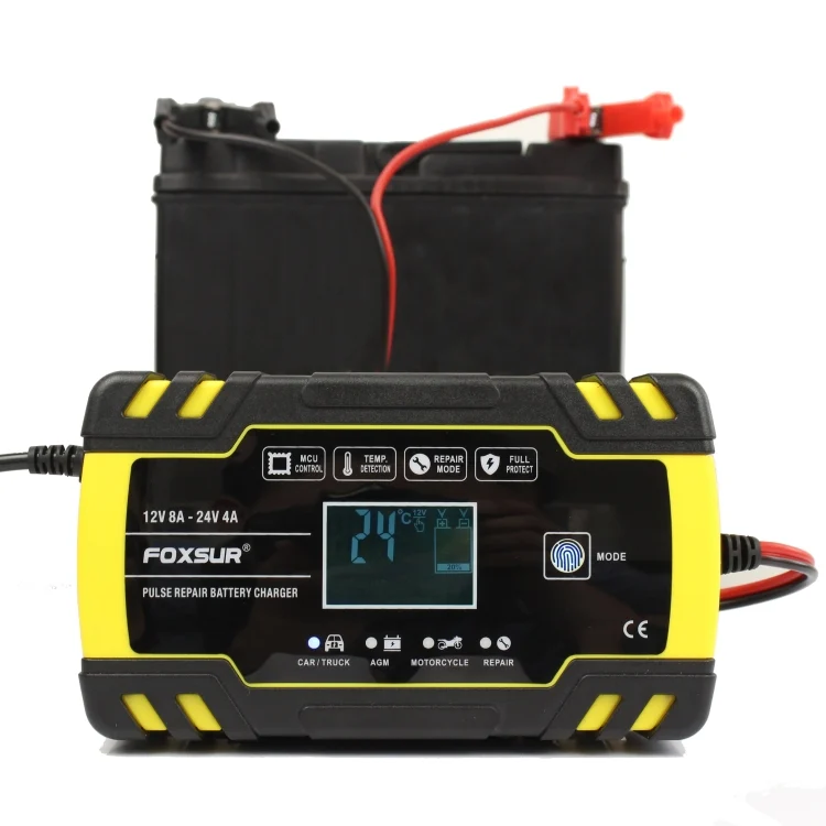 MOTA0082A_7.webp FOXSUR 12V-24V Car Motorcycle Truck Repair Battery Charger AGM Charger, EU Plug - Image 8