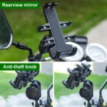 Tilt Rearview Mirror Screw Hole Ball-Head Motorcycle Eight-jaw Aluminum Phone Navigation Bracket - Image 14