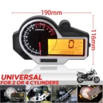 Speedpark Universal Motorcycle Instrument Colorful LED LCD N1-6 Speedometer Odometer Tachometer - Image 2