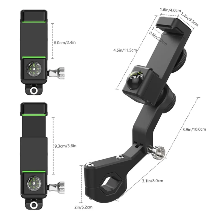 MOTA1287_B2.webp Motorcycle Spherical Compass Phone Holder, Handlebar with Light - Image 3