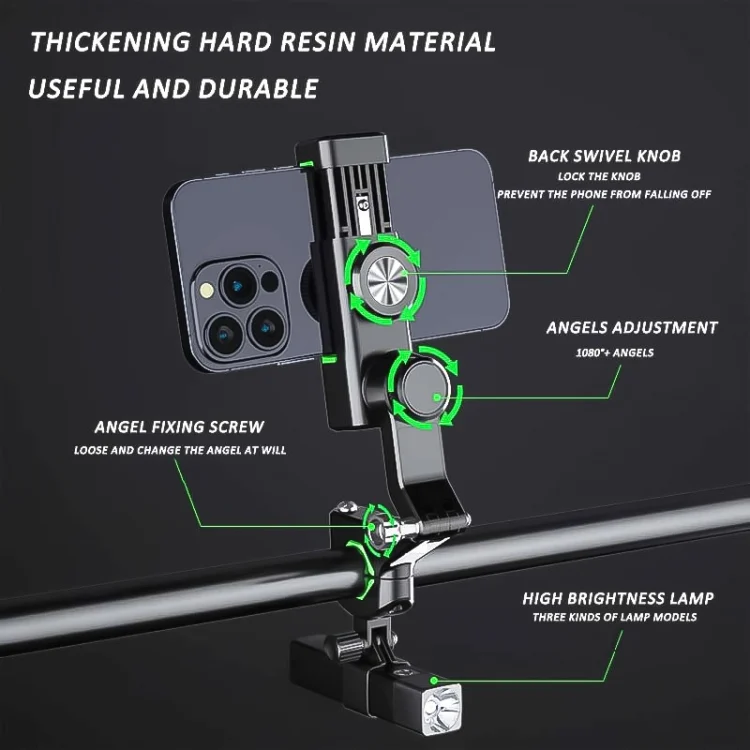 MOTA1287_B5.webp Motorcycle Spherical Compass Phone Holder, Handlebar with Light - Image 6
