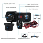 CS-1072B1 Motorcycle Dual USB Charger + Voltmeter with Cigarette Lighter & Cigarette Butts - Image 4