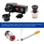 CS-1072B1 Motorcycle Dual USB Charger + Voltmeter with Cigarette Lighter & Cigarette Butts - Image 6