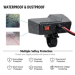 CS-1072B1 Motorcycle Dual USB Charger + Voltmeter with Cigarette Lighter & Cigarette Butts - Image 8