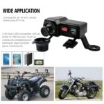 CS-1072B1 Motorcycle Dual USB Charger + Voltmeter with Cigarette Lighter & Cigarette Butts - Image 9