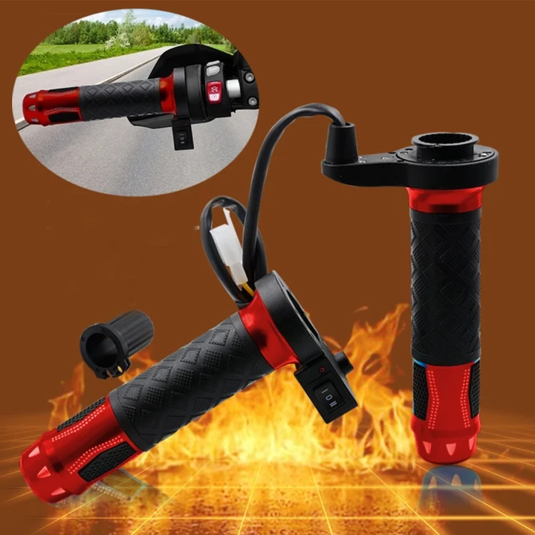 CS-764A1 12V Motorcycle Scooter Aluminum Alloy Electric Hand Grip Cover Heated Grip Handlebar