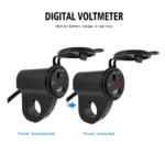 ZH-975A1 Motorcycle Aluminum Alloy Waterproof Mobile Phone Single USB Charger with Red Voltmeter - Image 6