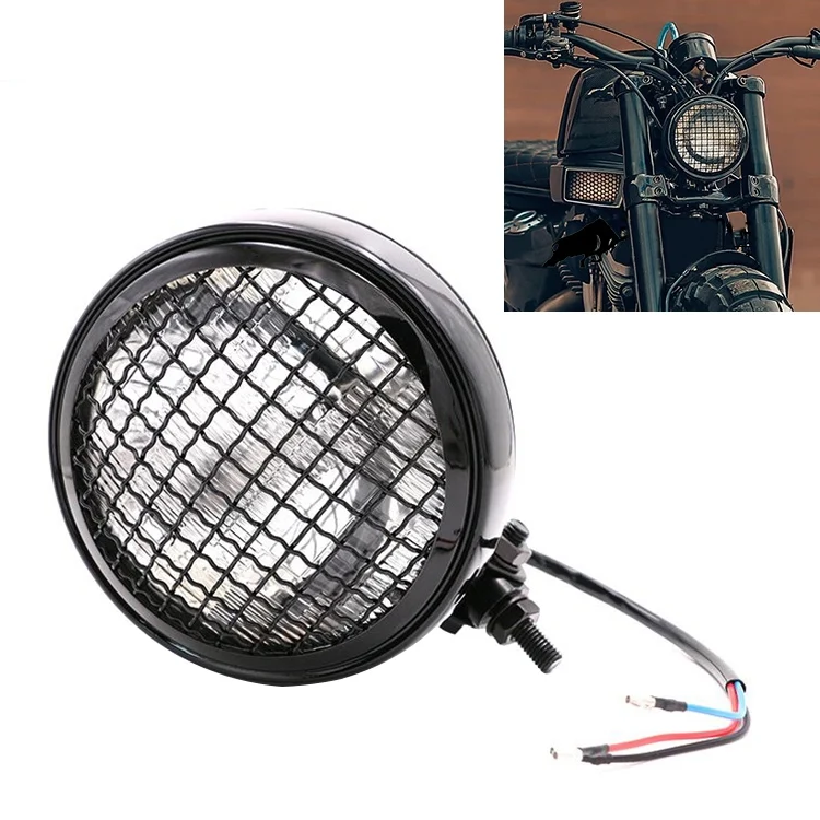 MOTA7107W.webp Motorcycle Black Shell Harley Headlight Retro Lamp LED Light Modification Accessories - Image 1