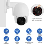 Tuya QX45 1080P Full HD IP65 Waterproof 2.4G Wireless IP Camera, Support Amazon Alexa & Google Home & Motion Detection & Two-way Audio & Night Vision & TF Card, US Plug - Image 2