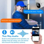 Tuya QX45 1080P Full HD IP65 Waterproof 2.4G Wireless IP Camera, Support Amazon Alexa & Google Home & Motion Detection & Two-way Audio & Night Vision & TF Card, US Plug - Image 4