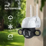 QX55 3.0 Million Pixels IP65 Waterproof 2.4G Wireless IP Camera, Support Motion Detection & Two-way Audio & Night Vision & TF Card, EU Plug - Image 3