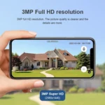 QX55 3.0 Million Pixels IP65 Waterproof 2.4G Wireless IP Camera, Support Motion Detection & Two-way Audio & Night Vision & TF Card, EU Plug - Image 4