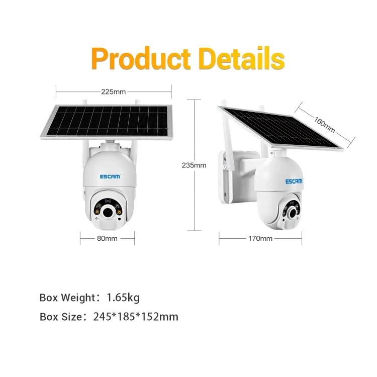 NC0241_12.webp ESCAM QF450 HD 1080P 4G US Version Solar Powered IP Camera without Memory, Support Two-way Audio & PIR Motion Detection & Night Vision & TF Card - Image 13