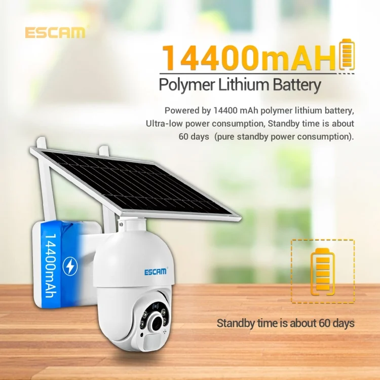 NC0241_5.webp ESCAM QF450 HD 1080P 4G US Version Solar Powered IP Camera without Memory, Support Two-way Audio & PIR Motion Detection & Night Vision & TF Card - Image 6