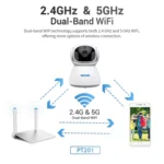 ESCAM PT201 HD 1080P Dual-band WiFi IP Camera, Support Night Vision / Motion Detection / Auto Tracking / TF Card / Two-way Audio, EU Plug - Image 10