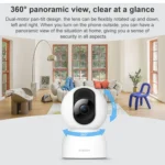 Original Xiaomi Smart Camera 2 PTZ, 360 Degree Panorama 1440P 2.5K Daul Band WiFi Support Micro SD Card, US Plug - Image 6