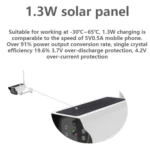 VESAFE Y4P Outdoor HD 1080P Solar Power Security IP Camera, Support Motion Detection & PIR Wake up, IP66 Waterproof - Image 12