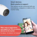 GH3 WiFi Smart Surveillance Camera with Magnet Mount, Support Night Vision / Two-way Audio - Image 9