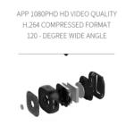 H9 Mini HD 1280 x 720P 120 Degree Wide Angle Wearable Smart Wireless WiFi Surveillance Camera - Image 5