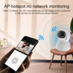 ZAS-5G01 1080P Home 5G WiFi Dual-band Panoramic Camera with 64GB TF Card, Support IR Night Vision & AP Hot Spot & Designated Alarm Area, US Plug - Image 3
