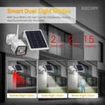 ESCAM QF320 HD 1080P 4G Solar Panel IP Camera, Support Night Vision & TF Card & PIR Motion Detection & Two Way Audio - Image 11