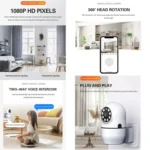 A11 WiFi Smart Home PTZ Webcam IP Camera Night Vision Monitor - Image 4