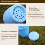 10 PCS Imitation Wooden Barrel Plastic Resin Flower Pot with Tray, Top Diameter: 16cm, Height: 13.5cm - Image 4