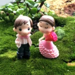 Victorian Style Wedding Marry Bride Groom Bouquet Couples Decoration Moss Micro Landscape Resin Ornaments - Image 4
