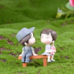 Lovers Chair Garden Dollhouse Decoration Moss Micro Landscape PVC Ornaments