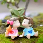 Lovers Bow Garden Dollhouse Decoration Moss Micro Landscape PVC Ornaments - Image 2