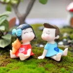 Lovers Bow Garden Dollhouse Decoration Moss Micro Landscape PVC Ornaments - Image 3