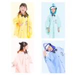 Age Above 3 Kids British Style Cartoon Reusable Cloak Raincoat Hoodies - Image 2