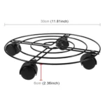 Iron Plant Flower Pot Stand Universal Wheel Moving Round Flower Pot Rack, Diameter: 30cm - Image 4