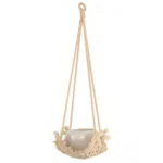 W Type Macrame Hanging Flower Pots Decoration Indoor Outdoor Braided Rope Hanging Planter Plant Holder