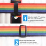 Cross Rainbow Elastic Telescopic Bag Bungee Luggage Packing Belt Travel Luggage Fixed Strap - Image 4