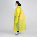 Long Sleeve Cuff Windproof Upgrade Version of One-piece Environmental Protection Transparent Raincoat Average Size - Image 3