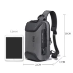 BANGE Men Security USB Chest Bag Portable Outdoor Shoulder Bag - Image 4