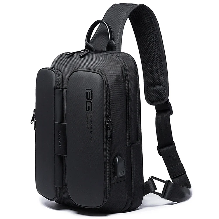 OG1864B.webp BANGE Fashion Casual Shoulder Bag Outdoor USB Chest Bag - Image 1