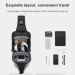 BANGE Men Fashion Men Chest Bag Outdoor Leisure Messenger Bag Waterproof Shoulder Bag - Image 7