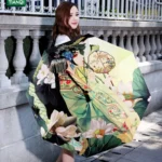 Creative Fresh Style Three Fold Silver Tape Anti Ultraviolet Sunshade Umbrella