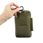 Outdoor Phone Carrying Case Pouch Nylon Crossbody Shoulder Cell Phone Holster Waist Belt Wallet Bag with Carabiner - Image 7