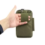 Outdoor Phone Carrying Case Pouch Nylon Crossbody Shoulder Cell Phone Holster Waist Belt Wallet Bag with Carabiner - Image 8