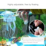 Aquarium Articles Decoration Silicone Simulation Fluorescent Sucker Jellyfish, Size: 8*20cm - Image 7