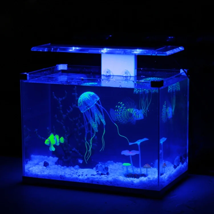 OG4692E_7.webp Aquarium Articles Decoration Silicone Simulation Fluorescent Sucker Jellyfish, Size: 8*20cm - Image 9