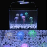 Aquarium Articles Decoration Silicone Simulation Fluorescent Sucker Jellyfish, Size: 8*20cm - Image 10