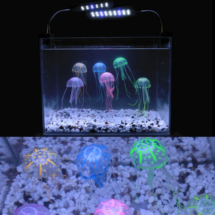 OG4692E_8.webp Aquarium Articles Decoration Silicone Simulation Fluorescent Sucker Jellyfish, Size: 8*20cm - Image 10